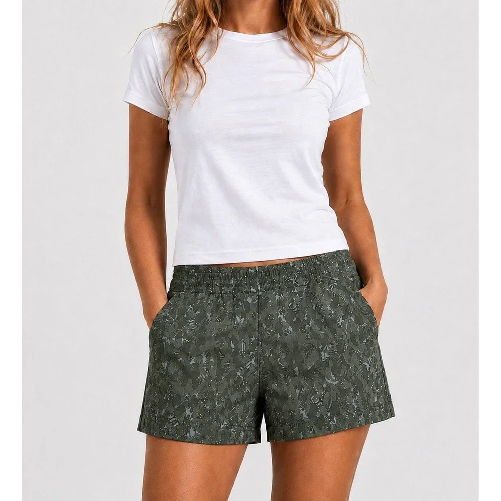 Prana Shorts 12 Green Camo Stretch 5